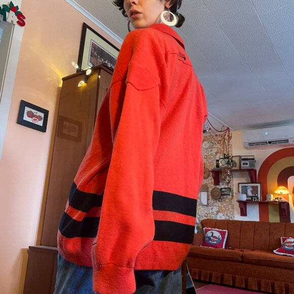 1990s Nike Team Canada 100% Acrylic collared striped hockey sweater! - Picture 3 of 16